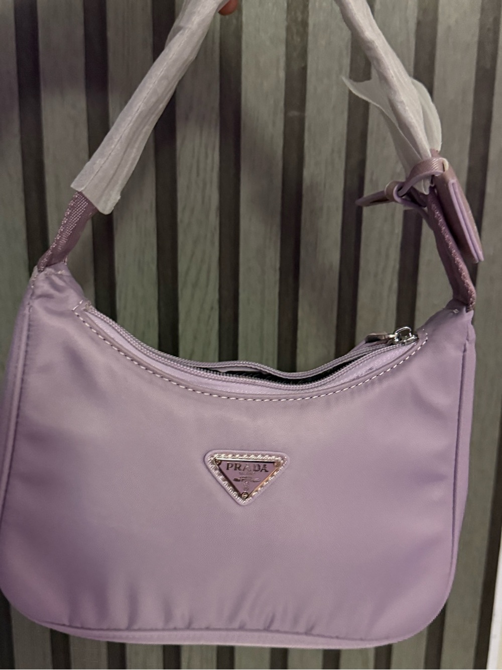 Prada Lavender Nylon Shoulder Bag